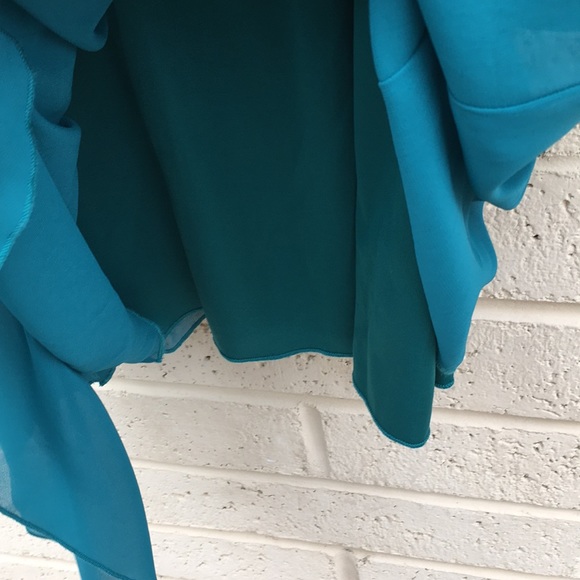 👗Teal green asymmetrical mini dress - Picture 5 of 8